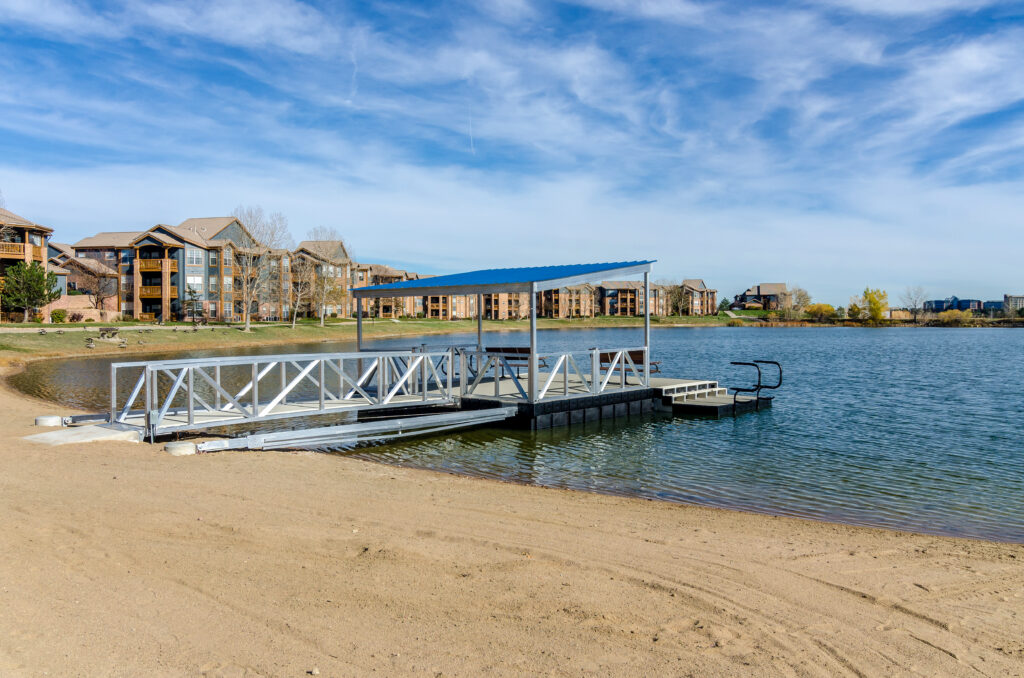 Small dock on the water with benches