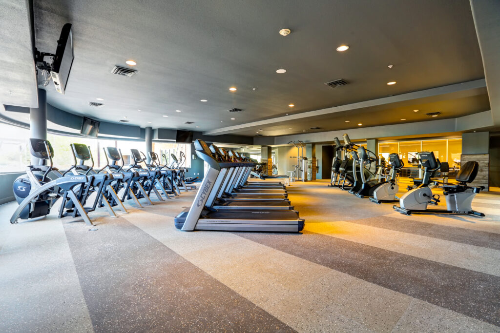 Fitness center with cardio machines