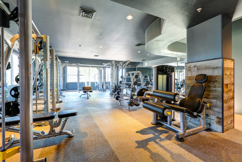 Fitness center with cardio equipment and strength training machines