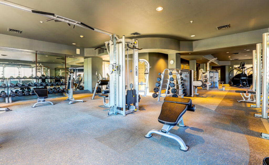 Fitness center with cardio equipment and strength training machines