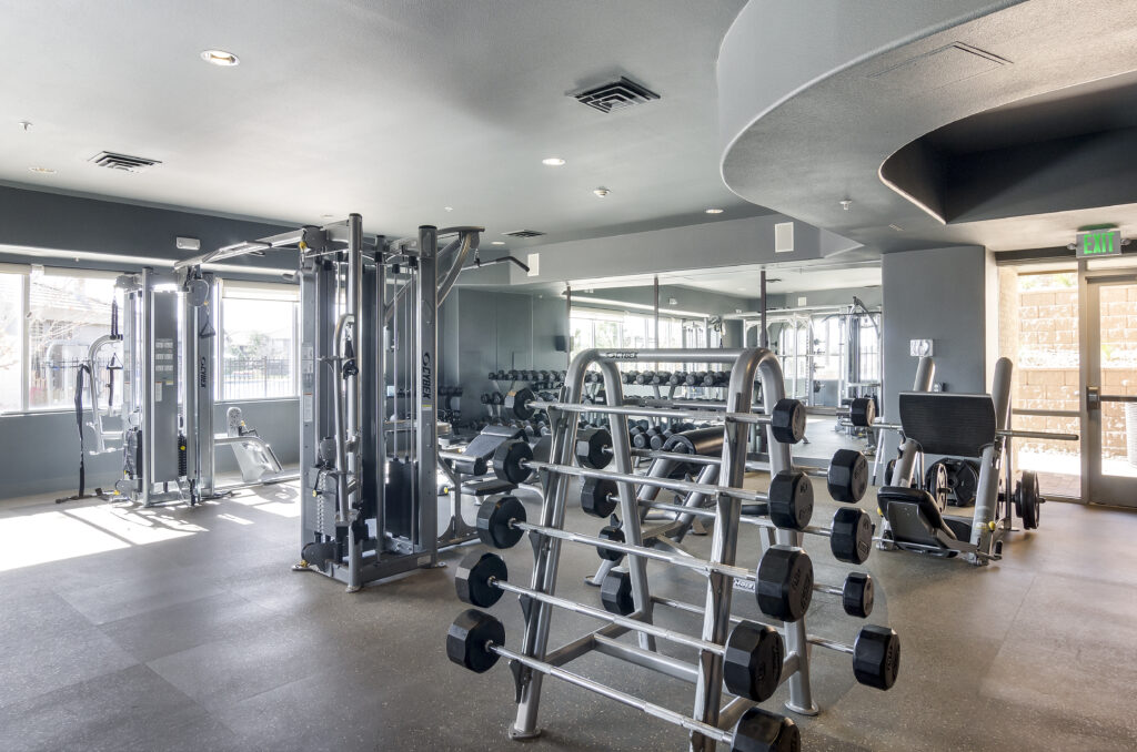 Fitness center with cardio equipment and strength training machines