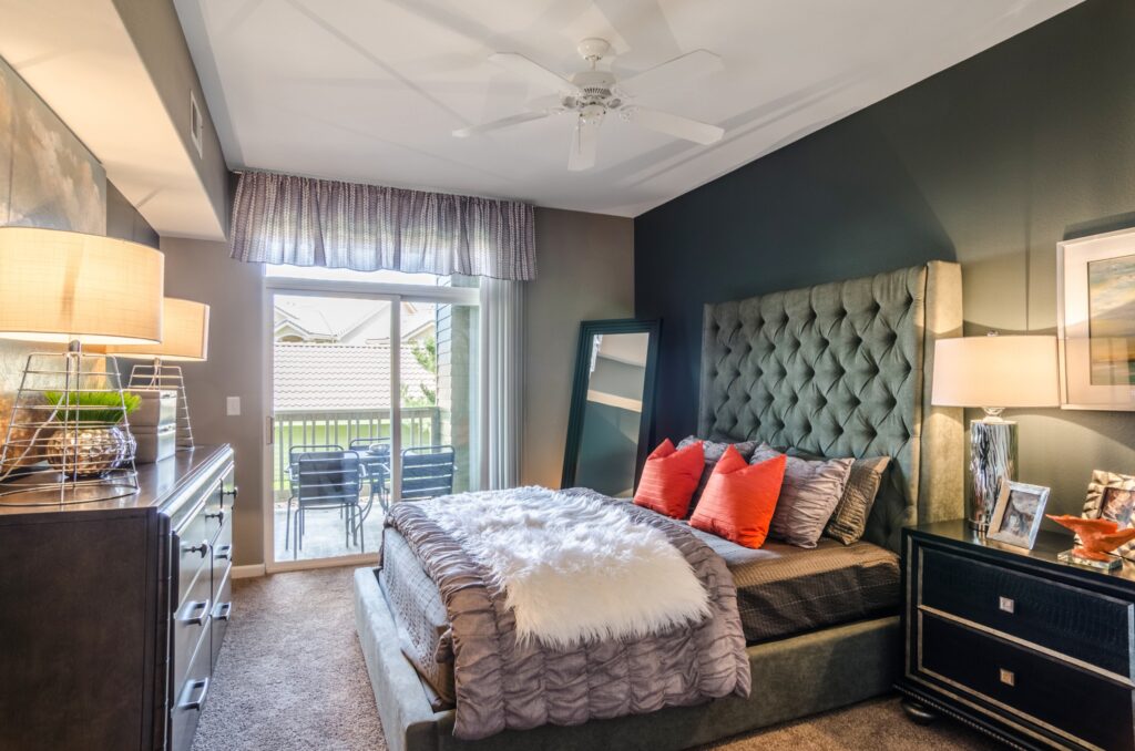 Bedroom with balcony