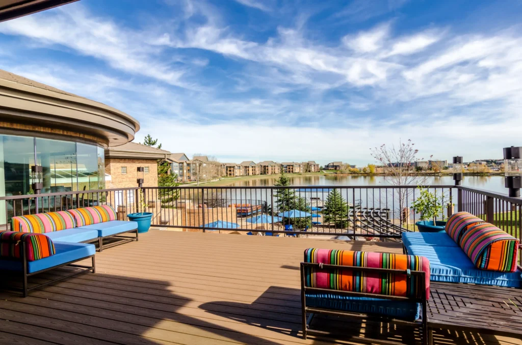 Clubhouse patio with lake view