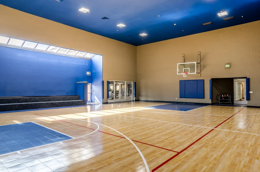 Indoor basketball court